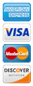 Accepted credit cards: Visa, MasterCard, American Express, Discover